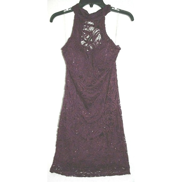 NWOT Speechless Juniors' Halter Style Party Cocktail Dress Size 11 Burgundy - Picture 3 of 8